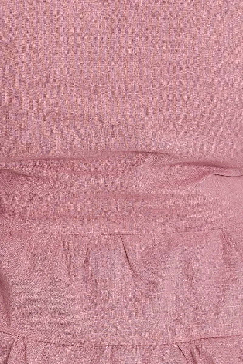 Pink 3/4 Sleeve Pink Layer Top