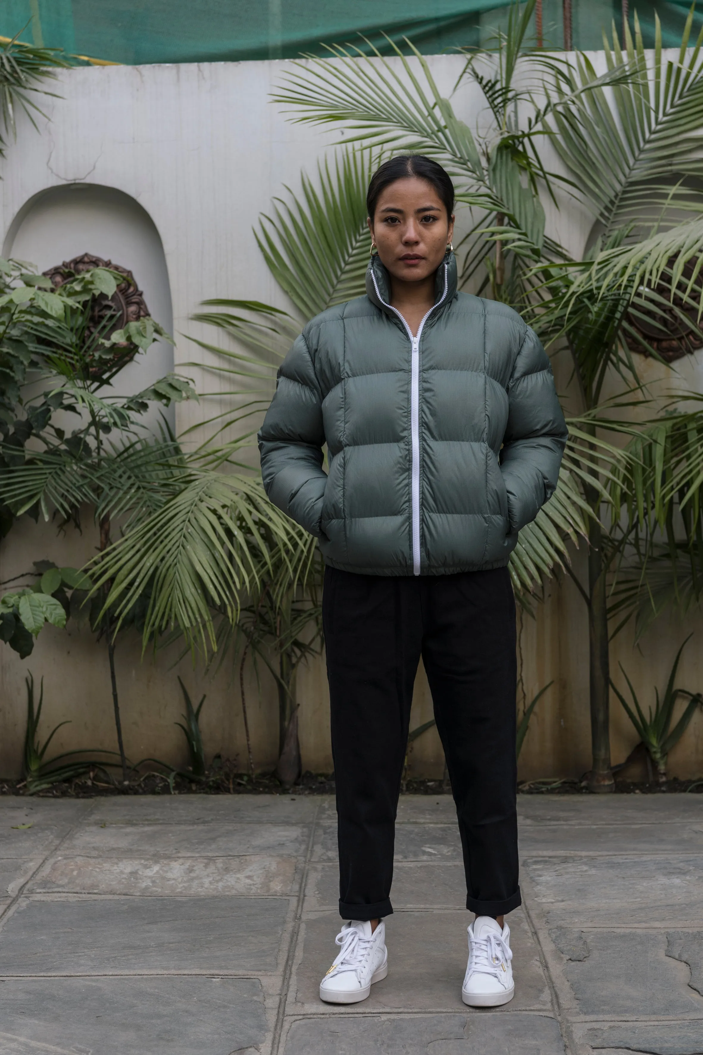 puffer jacket - anil - green