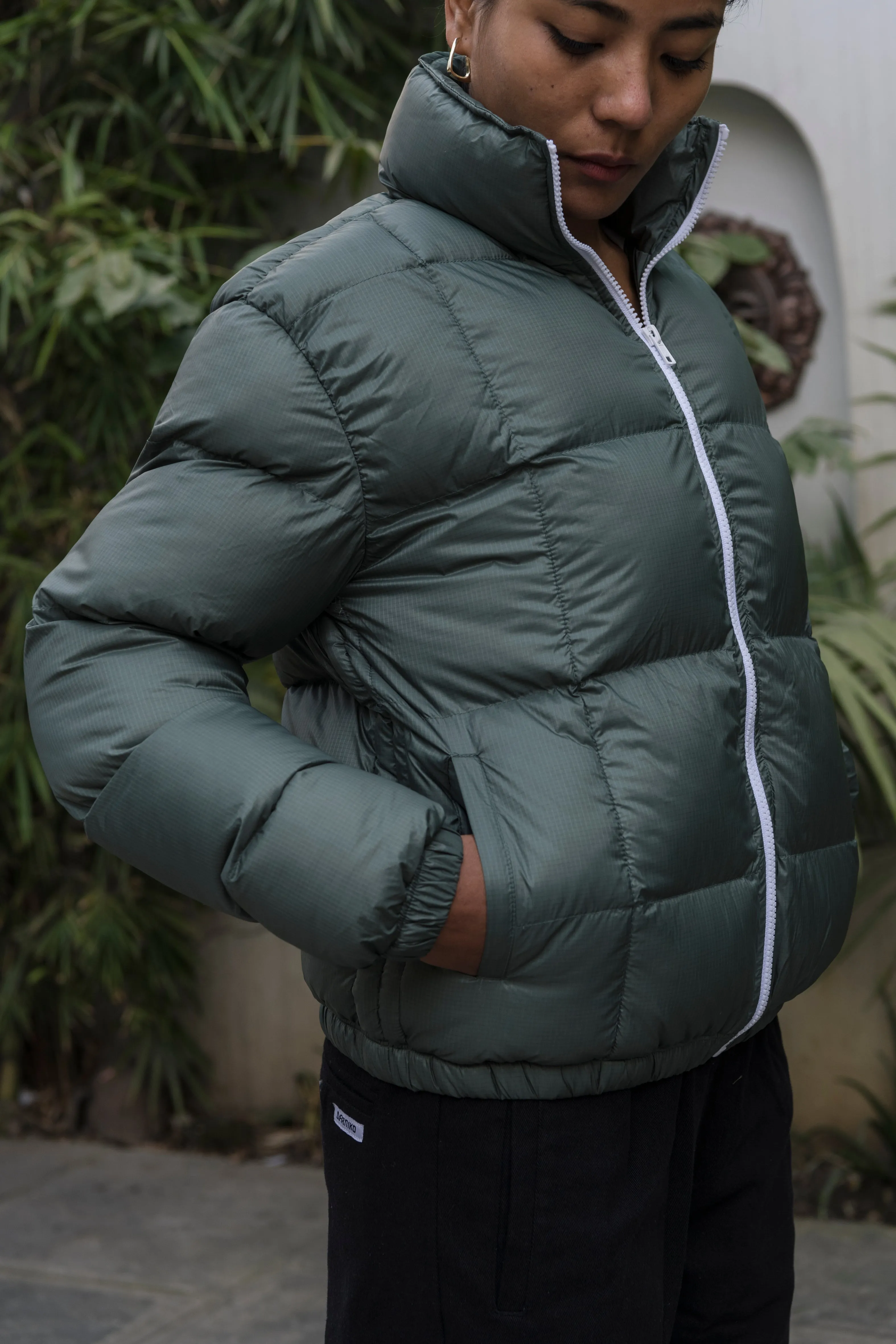 puffer jacket - anil - green