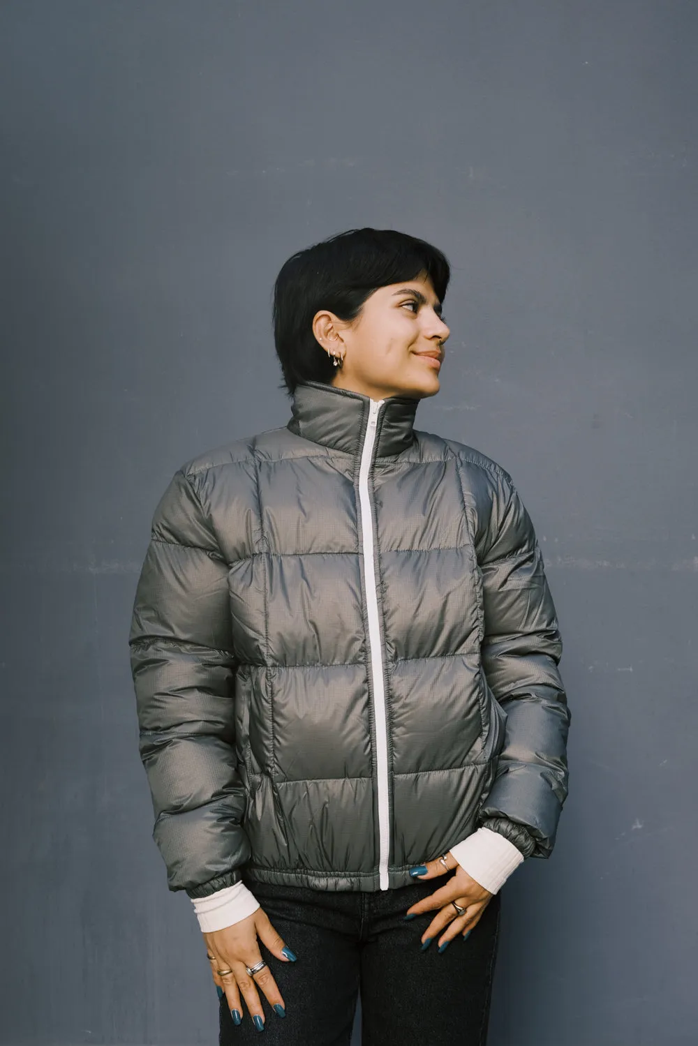puffer jacket - anil - green