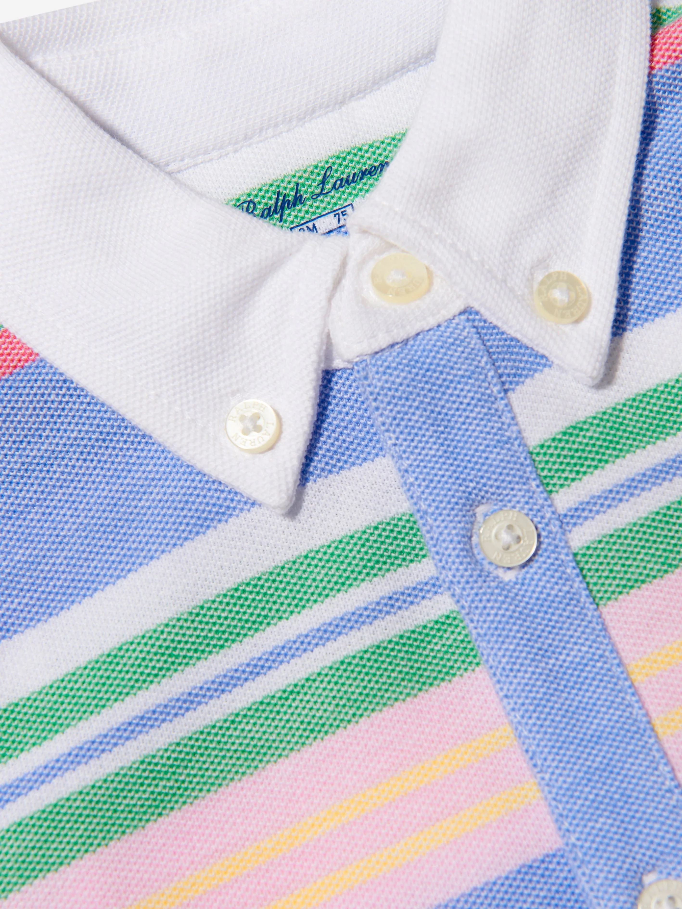 Ralph Lauren Baby Boys Striped Oxford Romper in Multicolour