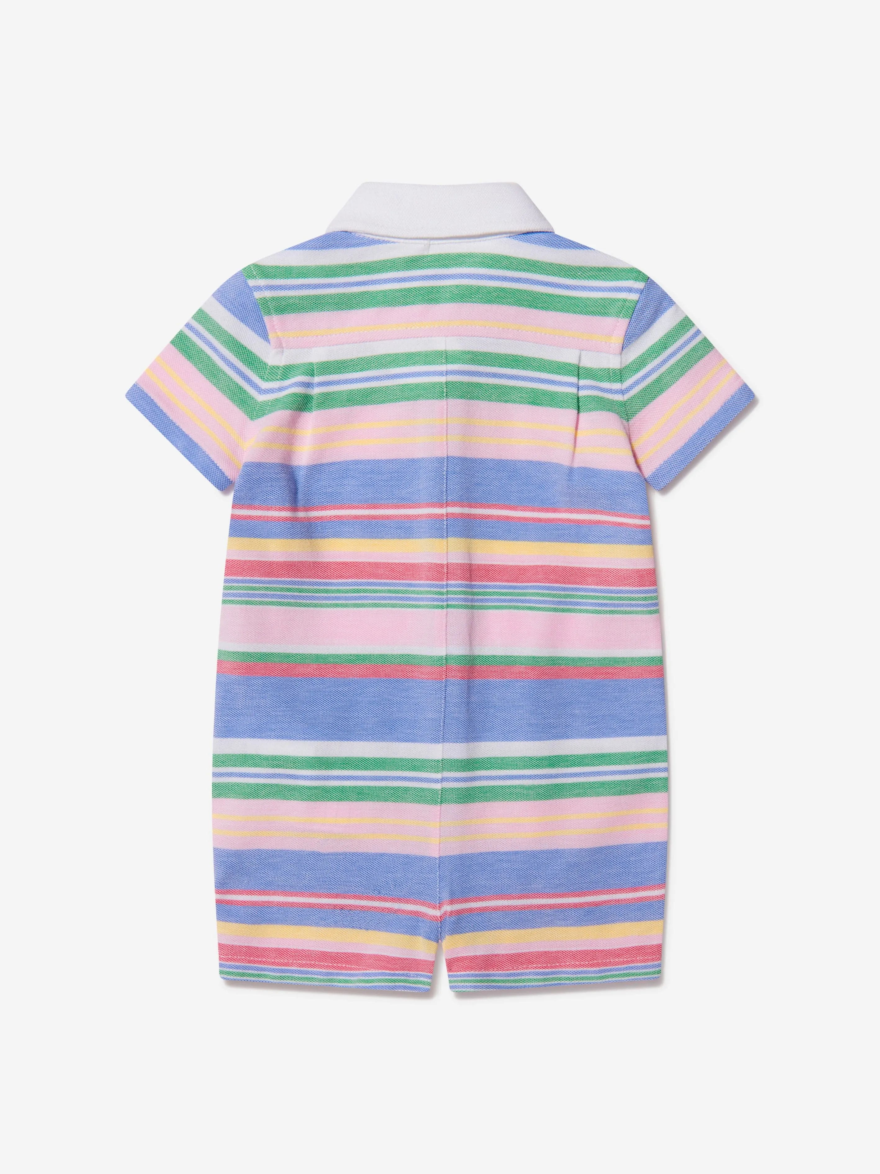 Ralph Lauren Baby Boys Striped Oxford Romper in Multicolour
