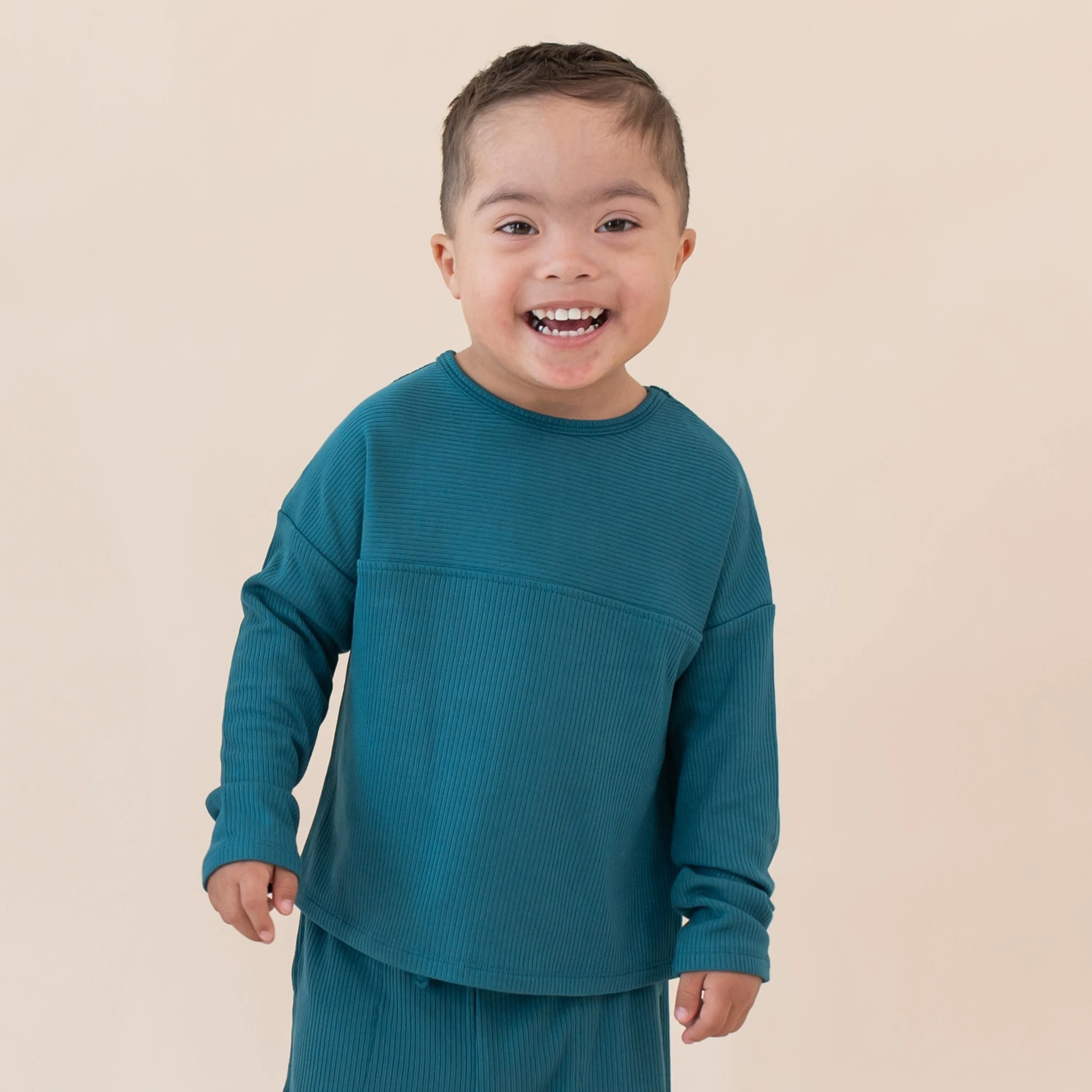 Ribbed Drop Shoulder Top in Loch