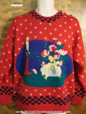 Riduculous 80s Red Ugly Christmas Sweater