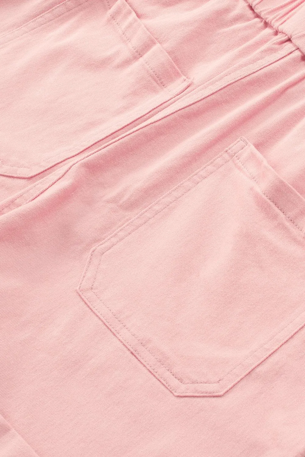 Salmon Denim Button Romper