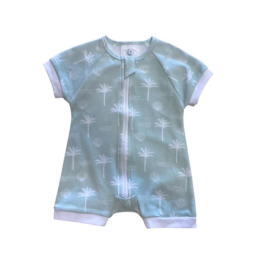 Short Romper - Sage Palm