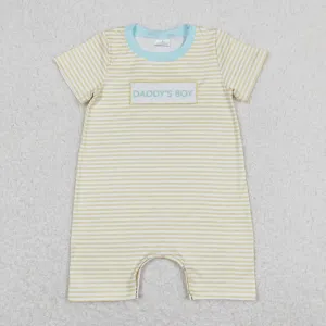 SR0890 baby boy clothes embroidery daddy’s boy summer romper