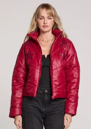 SWL Puffer Jacket w/Stars-Crimson