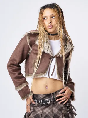 Tawnee Fur Suede Cropped Jacket