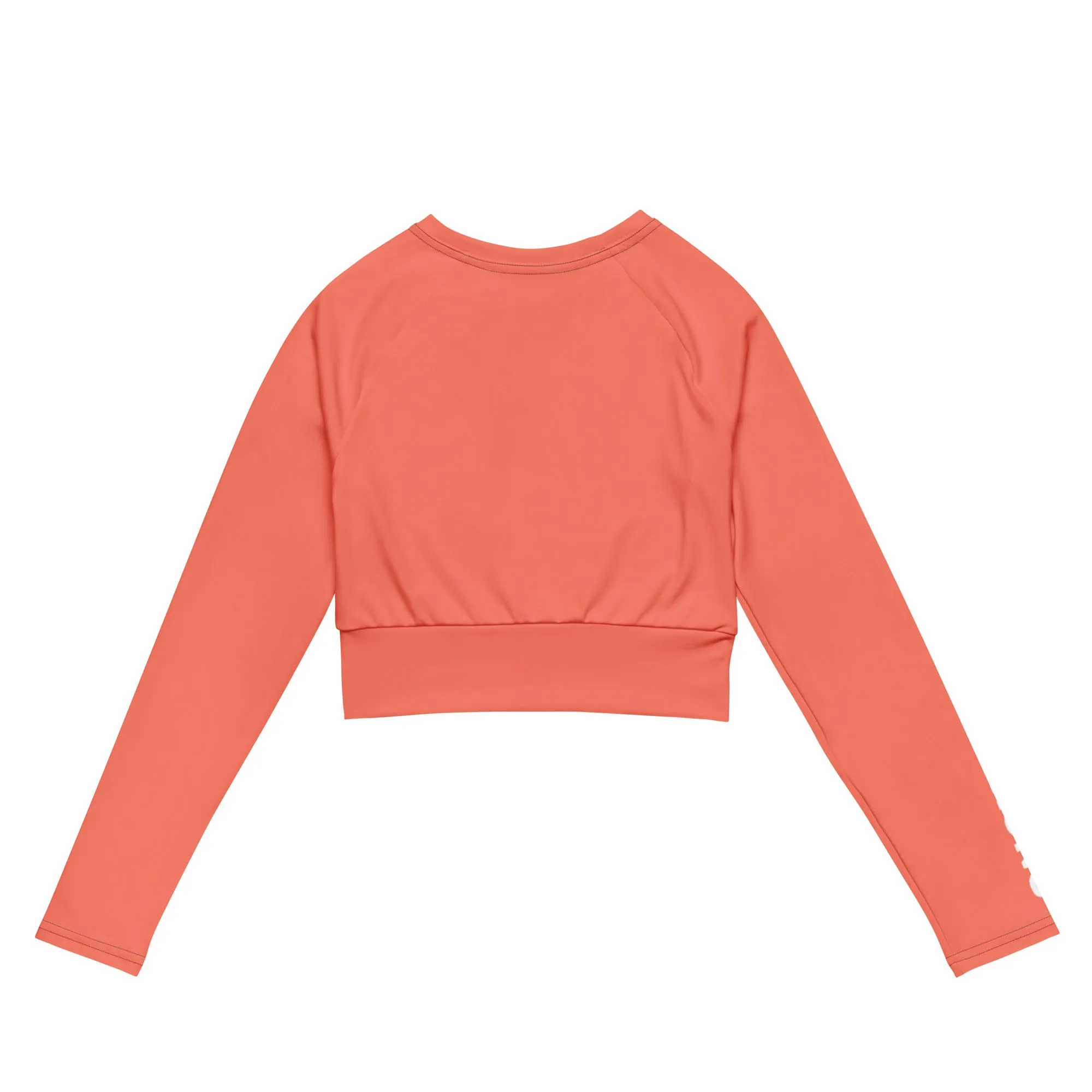 THE ESSENTIAL, SOFT AND STRETCHY, LONG SLEEVE FITTED CROP TOP BRIGHT ORANGE