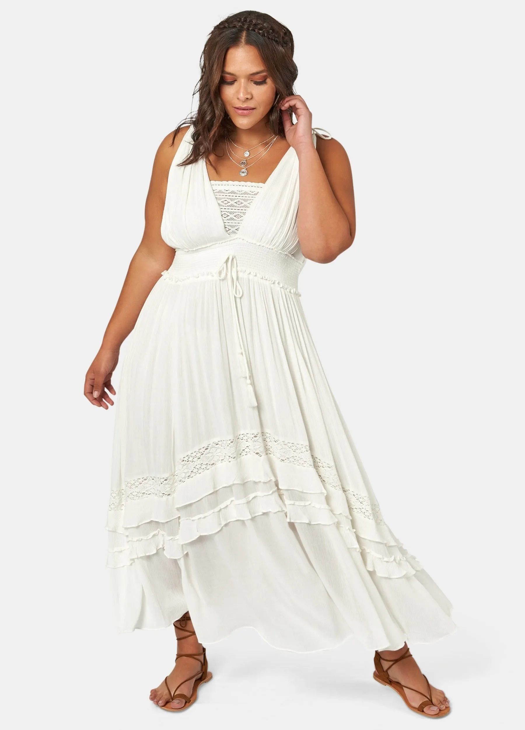 The Poetic Gypsy - Sleeveless Sunbeam Maxi Dress - Off White