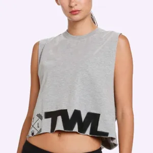 The WOD Life - Women's Classics Slash Crop Tank - Light Grey