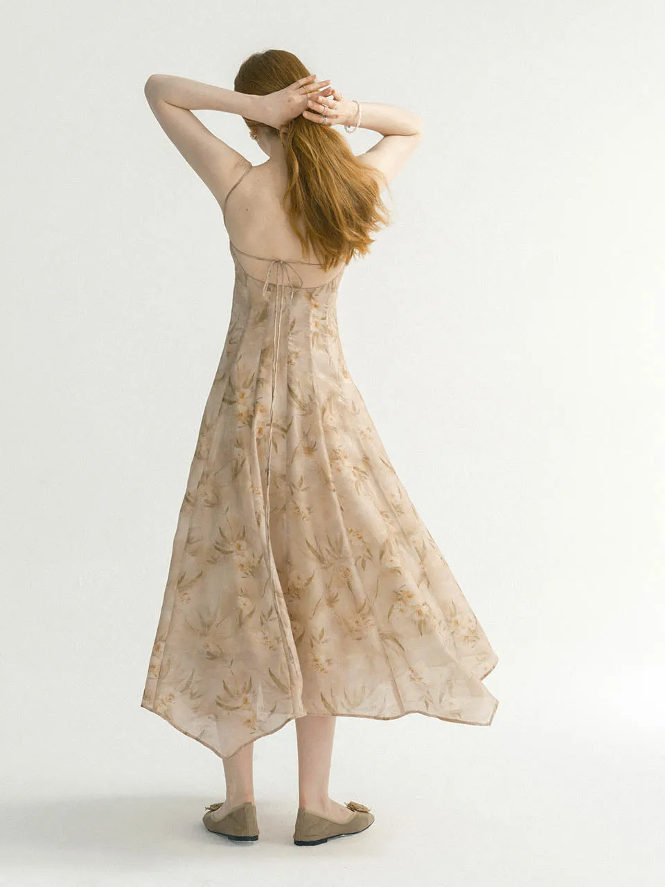 Tree rosette long dress