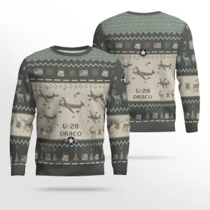 U-28 Draco U28 Aircraft Ugly Sweater, Ugly Sweater Christmas Shirt for Men Dad Veteran