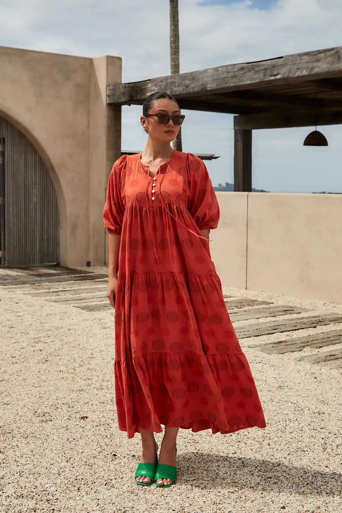 Universal Olivia Dress Orange in Cotton Blend