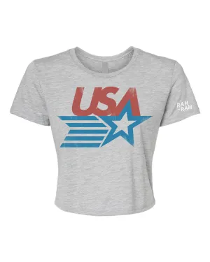USA Retro Crop Top Tee