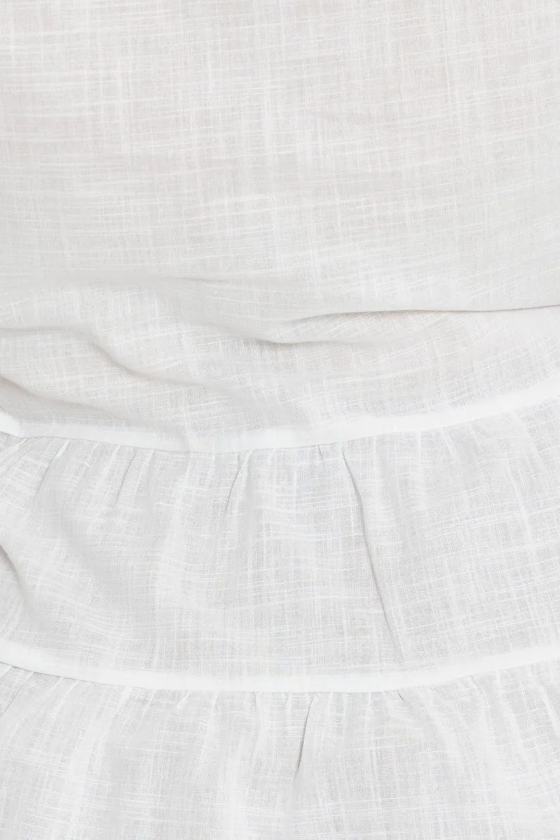 White 3/4 Sleeve Pink Layer Top
