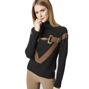 WOMEN&#x27;S HIGH NECK SWEATER DONNAS BLACK