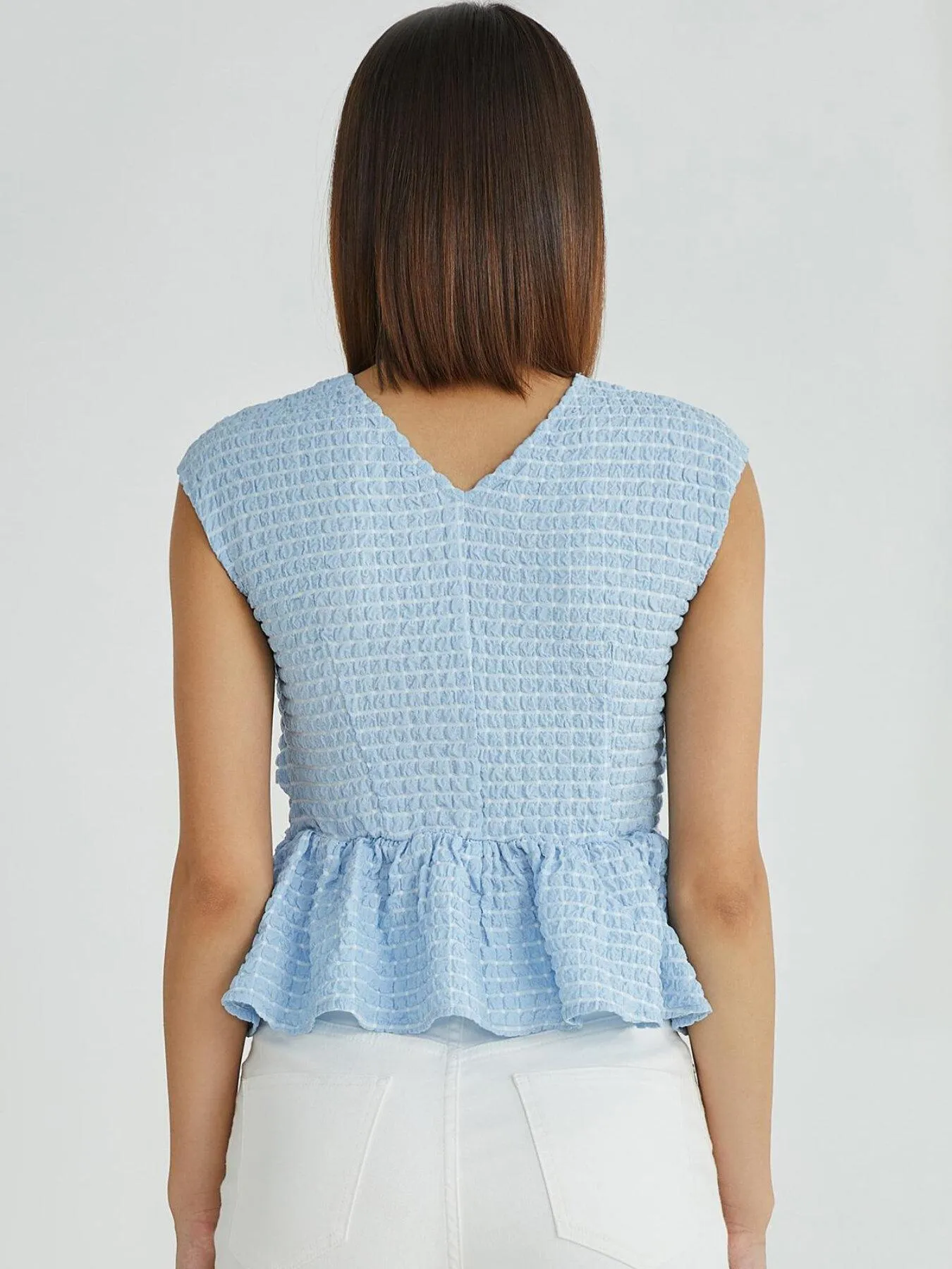 Women's Elegant Ruched Ruffle Hem Knot Tank Top